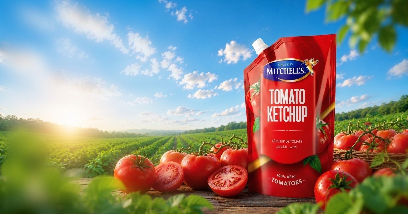 Mitchell's Tomato Ketchup in the field