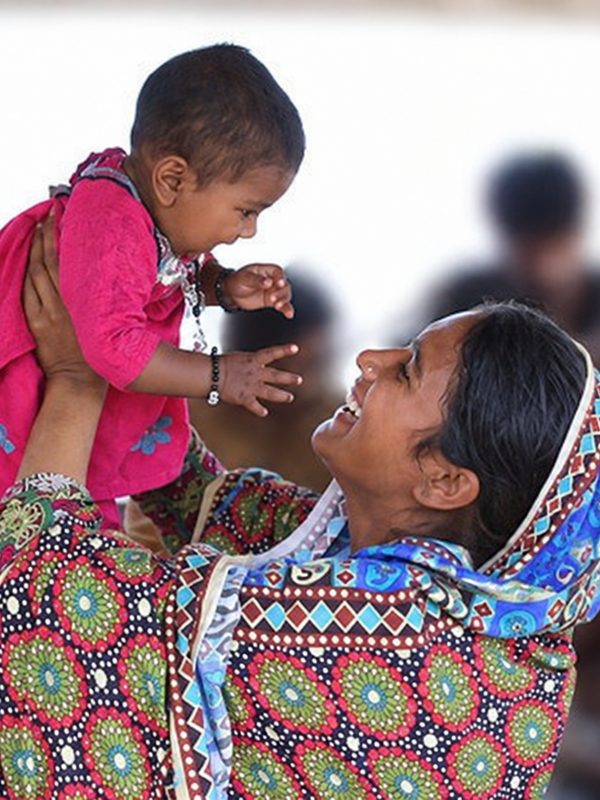 A mother and child at a rural maternal and child healthcare service